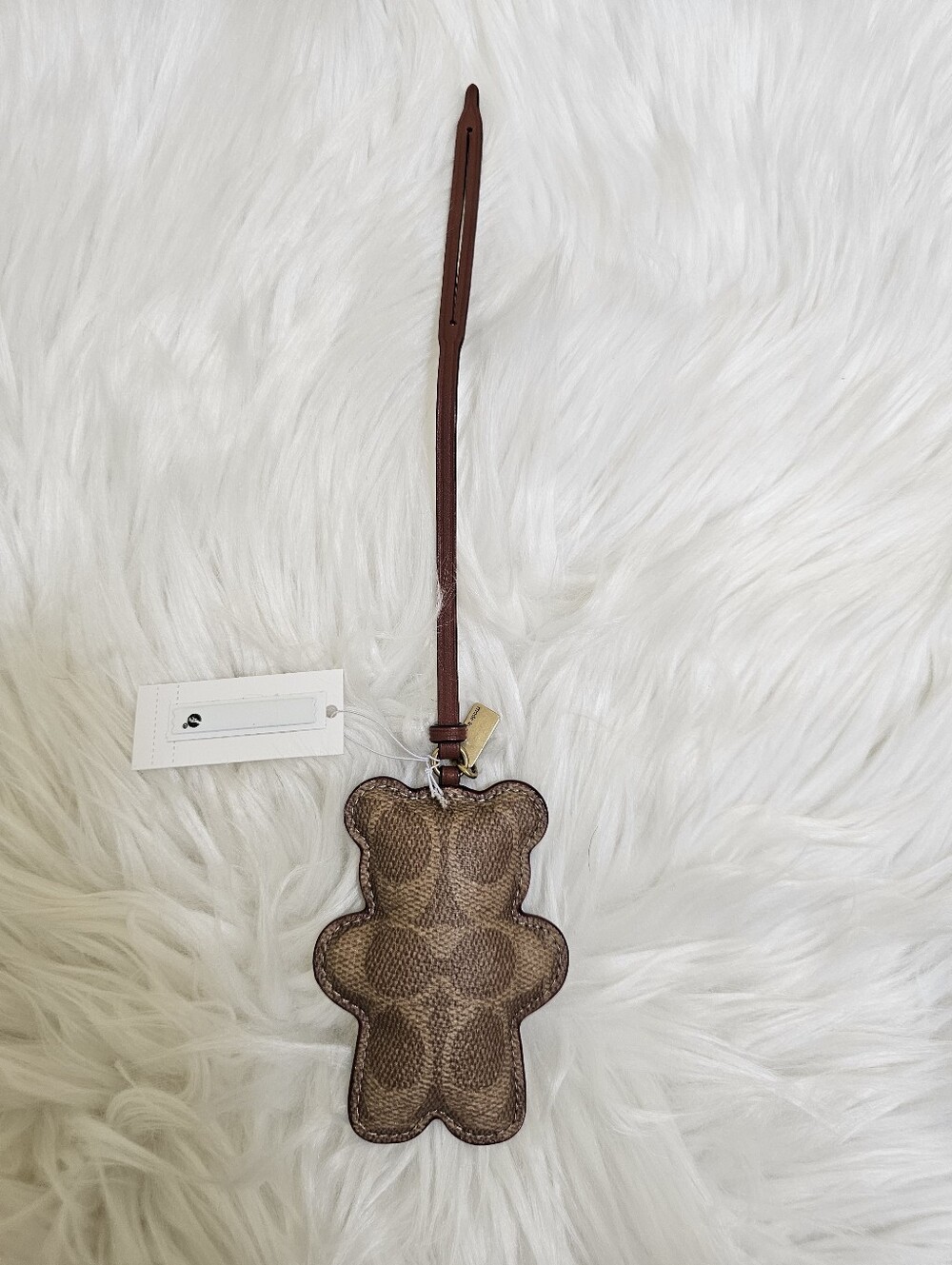 Coach Bear Puffy Bag Charm in Signature Canvas - Picture 4 of 7